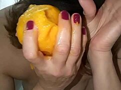 that greedy slut stuffs the whole fist deep in her hungry asshole till she's covered.