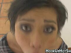 Amateur Slut Begs for Rough Deepthroat Facial on First Date Pickup