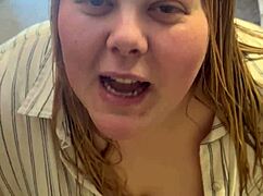 Mom, see your white trash cum slut spitting in panties for daddy