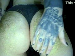 curvy european big butt gets oiled massage with colorful glitters