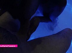 Imagine her soft feet stroking that massive cock till he bursts in homemade footjob fun.