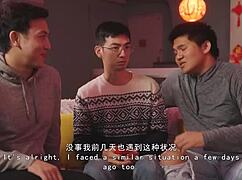 chinese new year orgy with big tits bent over and licked everywhere 😍👅