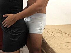 Curvy Wife Grinds Fat Ass on Dick Doggy Dryhump to Cum