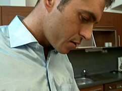 milf mommy bent over kitchen counter for hard doggystyle assfucking