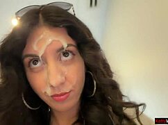 pretty skinny brunette in dress takes stranger's rough public doggystyle cumshot