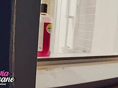 watch your chubby british neighbour flash her big natural tits in the shower now!