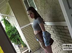 Naomi Blue's stacked body gets cum sprayed after raw pounding