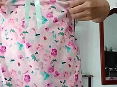 whoa my curvy latina model colleague looks so innocent in pink pajamas