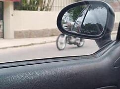 pov street pickup latina milf gives sloppy outdoor handjob blowjob