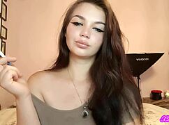 xo bunny blows smoke in your face while i suck your cock brunette latina style