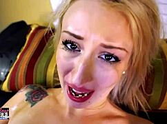 Slim Blonde Coed Olyssia Fucked in Tight Ass for First Time with Toys