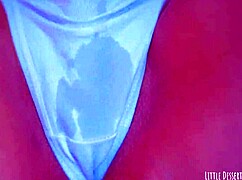 sexy latina teen lifts blue dress white thong big round ass tease
