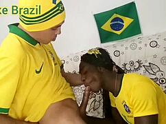 Fernanda Chocolate Fucks Myke Brazil During Copa Game Facial Finish