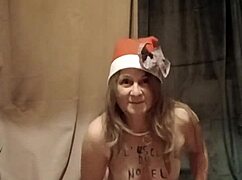 french housewife slave strips teases with dildo magicwand in bdsm autoseance