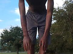 hempstead's fit brunette daddy sneaks dorm workout fuck?
