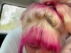 hooker bends over car hood bareback doggy deepthroat cum swallow no condom public