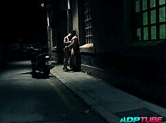 brunette teen gets assfisted fisted and fucked bent over in public street at night