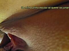 He cums deep inside girlfriend close-up before work sex