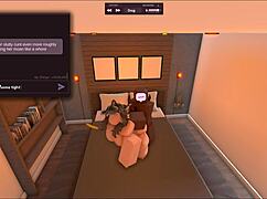 white chick sneaks bbc cheat fuck in roblox condo game