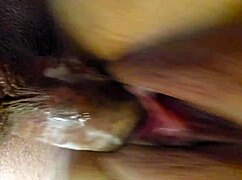 He cums deep inside girlfriend close-up before work sex