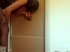 oh god in this latex catsuit and heels i'm slurping that huge cock through gloryhole till it explodes in my mouth