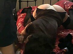 French slut in satin dress and corset bends over for doggystyle pounding, blowjob, pussy lick, rimjob and dirty talk in homemade pov