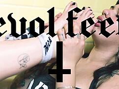sexy alt girls worship my feet licking toes in bathroom and pool play