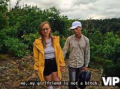 hey that crazy girl hiker picks up an old guy and fucks hard pov in the forest outdoors 🍃💦