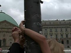 Blonde Bound And Gangbanged Hard In Public Outdoor BDSM