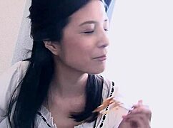 skinny japanese mature stepmom seduces stepson into uncensored creampie pounding tight hairy pussy