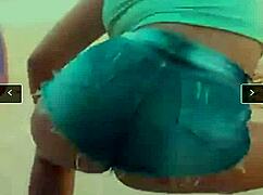 Intriguing Funk Dancer's Short Wedged Deep in Tight Ass Cheeks
