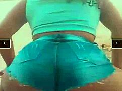 Intriguing Funk Dancer's Short Wedged Deep in Tight Ass Cheeks