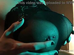 blonde nadia white's big tits bounce as black stud rims her wet pussy then fucks deep