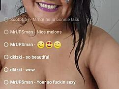 live shower with this huge titted bbw soaping her fat boobs and body 😍🛁💦
