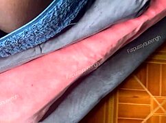 Light Skinned Ebony Rubs Big Clit While Taking Hardcore Pounding