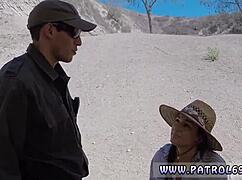 whoa mexican border patrol brunette gives full service outdoor bj 😍👮‍♀️