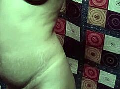 dancing wife fingers her pussy right in front of watching husband at home