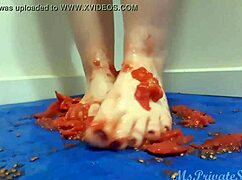 Barefoot Tomato CRUSHING Turns MESSY and Wet