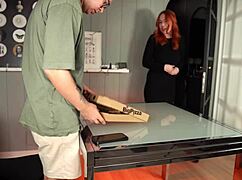 Redhead Pizza Thief Punished With Rough Moaning Ride