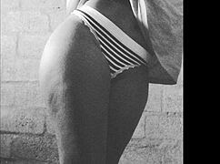 Thick baby-faced African teen bitch shakes ass cheeks then swallows massive cum load?