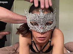 Husband rams wife's big tits ass doggystyle 😈 she stares dirty at cam while creampied