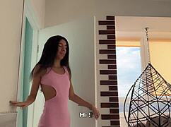 Pound Neighbor's Ass Anally on Table While Boyfriend Relaxes Next Room!