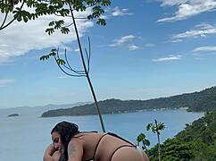 two lesbian girlfriends licking pussy on rj beach - hot brazilian action