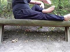 oh man these nylon feet and shoes lifting outdoor in the woods got me so hard... fuuuck