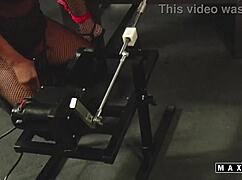 lezdom siren thorn bound and dildo fucked hard by maxine x on chair