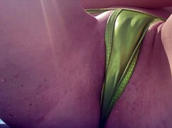 Italian Milf Flaunts Tight Shaved Pussy At Miami Public Beach