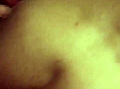 pov of me pounding my roommates horny girlfriend bent over the bed with a creampie finish.