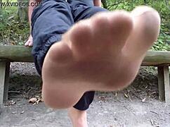 oh man these nylon feet and shoes lifting outdoor in the woods got me so hard... fuuuck
