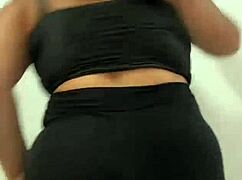 bbw ebony backstage flashes huge oiled ass and belly for first-time swingers