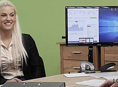 what if busty blonde blanche trades big tits for cash loan right in the office?